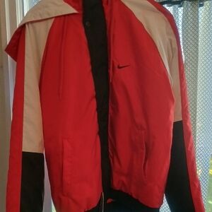 Nike Red and Black Windbreaker Jacket